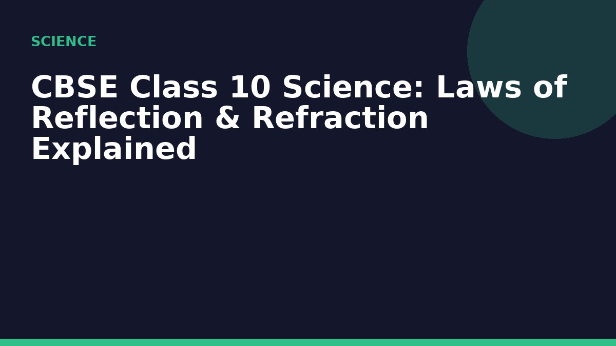 CBSE Class 10 Science: Laws of Reflection & Refraction Explained