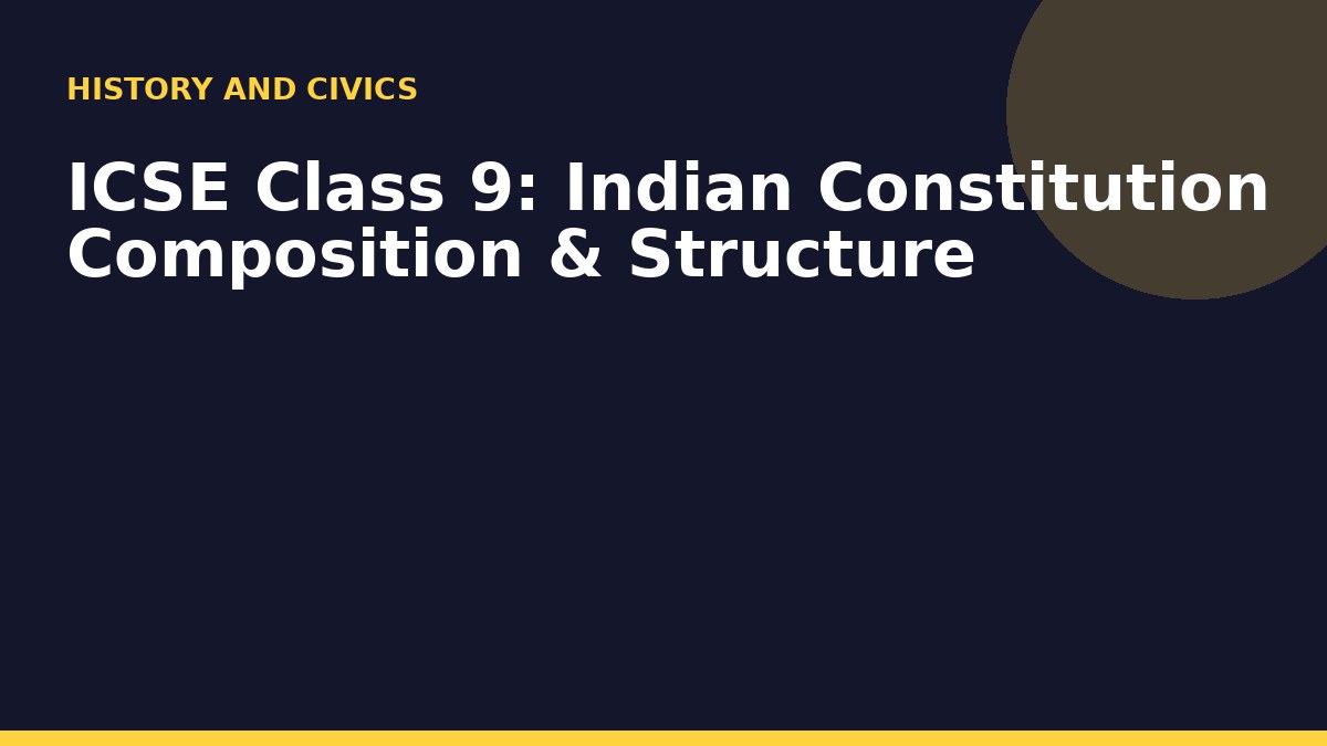 ICSE Class 9: Indian Constitution Composition & Structure