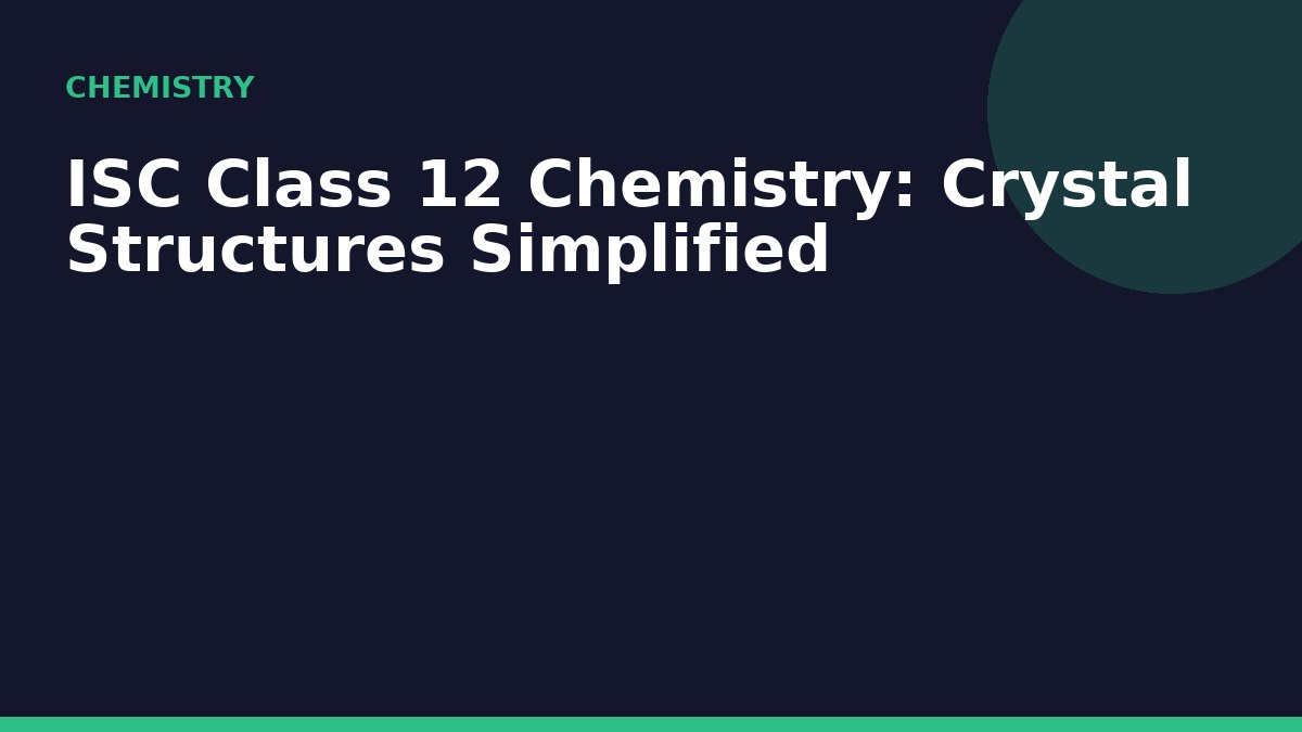 ISC Class 12 Chemistry: Crystal Structures Simplified